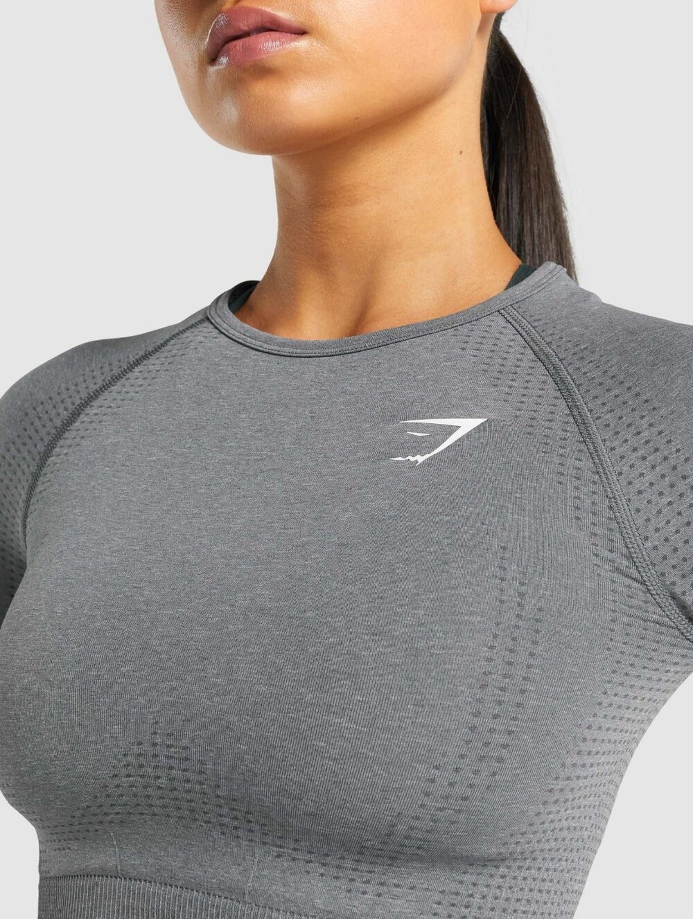 Gymshark Vital Seamless Long Sleeve Top - Grey (Size L)